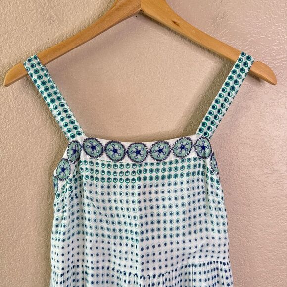 Tuckernuck Oliphant Strappy Maxi Dress Astrid Size XXS White Blue Embroidered - Picture 3 of 16
